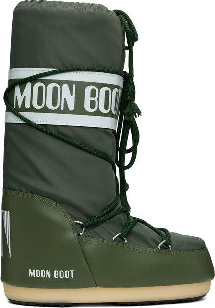 Мужские ботинки Moon Boot Green Icon Nylon, темно-зеленые