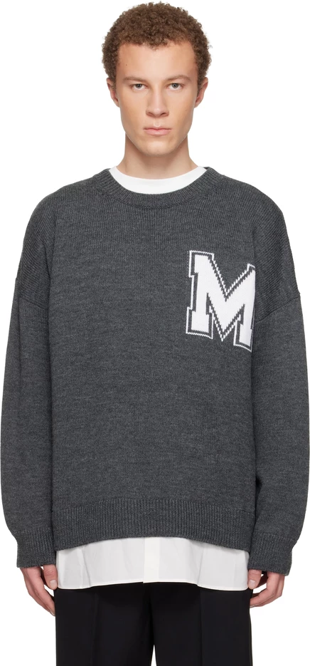 Мужской свитер MM6 Maison Margiela 2-в-1, серый