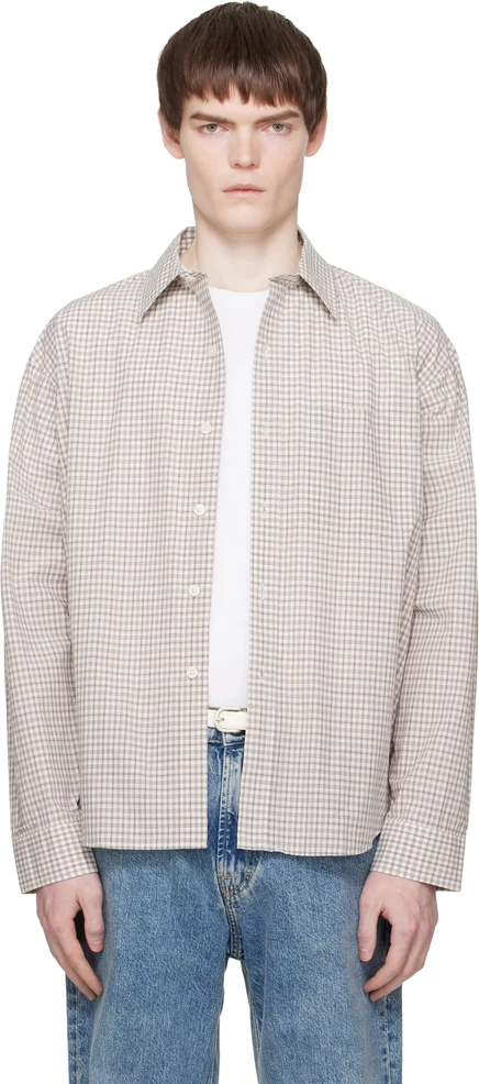 mfpen Beige Executive Shirt experienced brown check