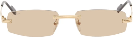 Cartier Gold 'Première de Cartier' Sunglasses gold/gold/brown