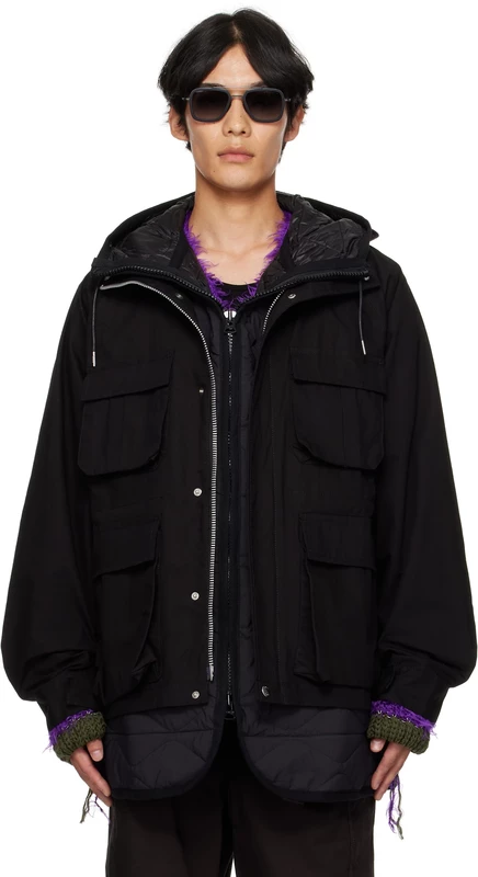 жакет-блузон sacai Black Rip Stop черный