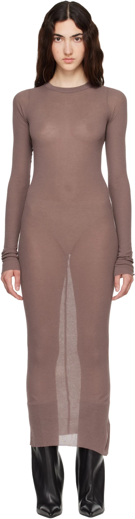 Женское платье Rick Owens Tower Rib LS, виноградное