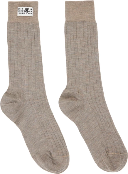 Женские носки MM6 Maison Margiela, розово-бежевые
