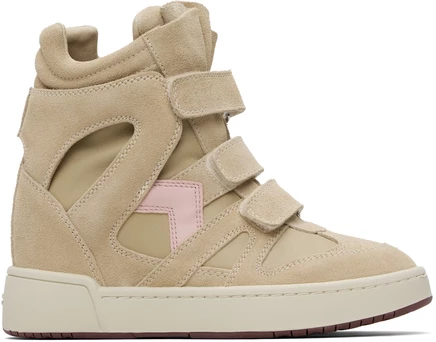 Женские высокие кроссовки Isabel Marant IM3, бежево-розовые