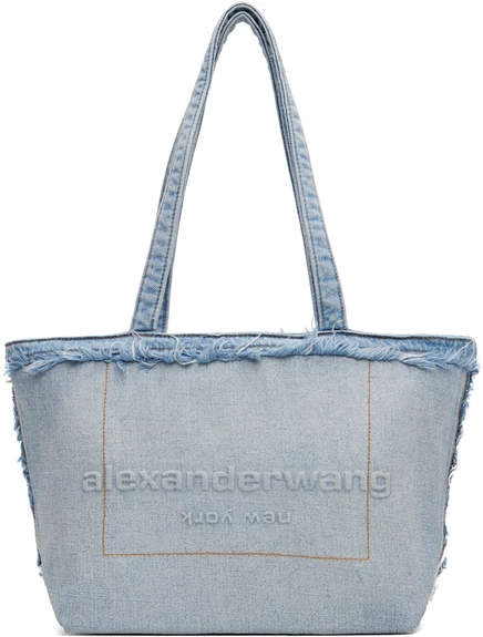 Шоппер Alexander Wang Blue Punch Fray, средний, голубой