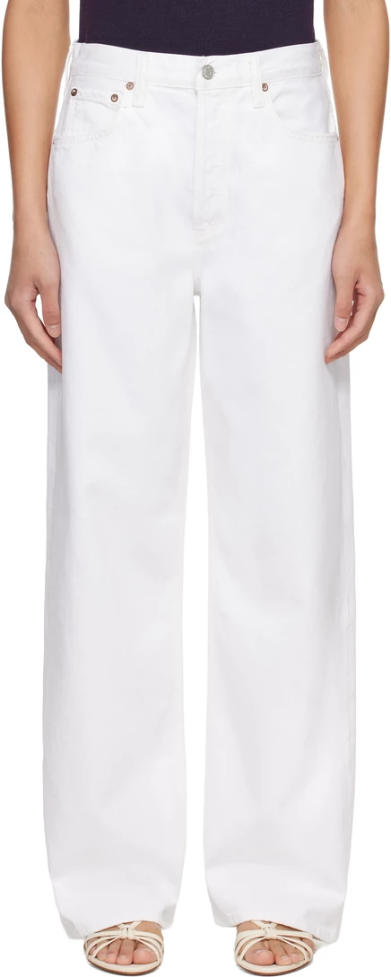 Женские джинсы AGOLDE Low Slung Baggy, белые