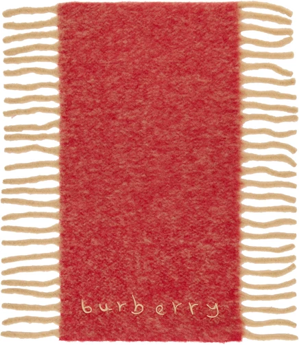 Женский шарф Burberry Happy из альпаки, красный/бежевый