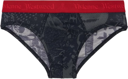 Мужские трусы-слипы Vivienne Westwood «Let It Rock», чёрные