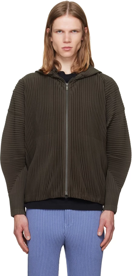 Мужское худи Homme Plissé Issey Miyake, серо-коричневое
