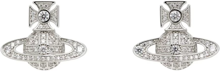 Серьги с барельефом Vivienne Westwood Carmela из платины/белого циркония