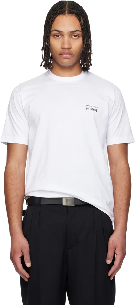 Футболка с логотипом Comme des Garçons Homme White белая