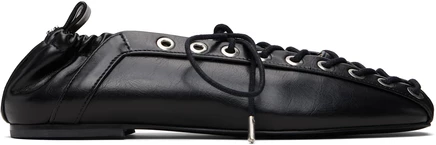 Женские балетки Ganni Lace-Up, черные