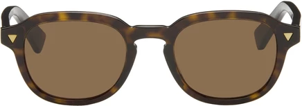 Мужские очки Bottega Veneta Round, гавана/коричневый