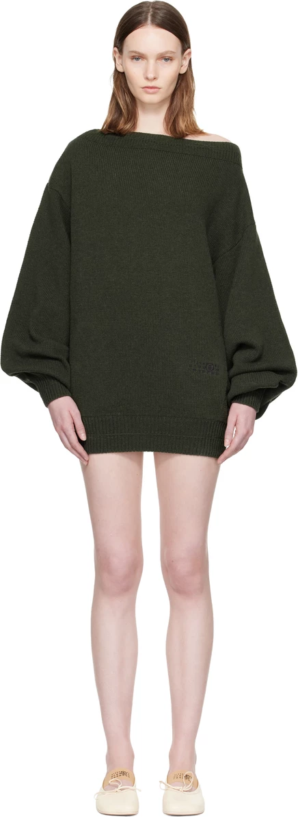 Женское платье MM6 Maison Margiela мини, хаки