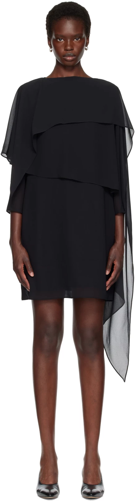 Женское шифоновое платье MM6 Maison Margiela мини, черное