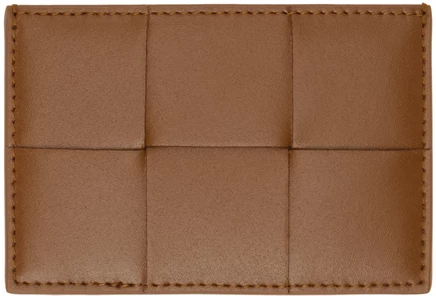 Держатель для кредитных карт Bottega Veneta Brown Cassette cognac/space