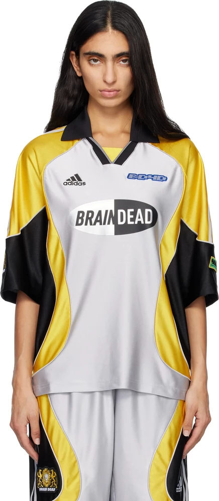 Женская футболка adidas Brain Dead, серебристая