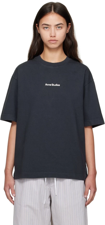 Футболка с логотипом Acne Studios Black черного цвета