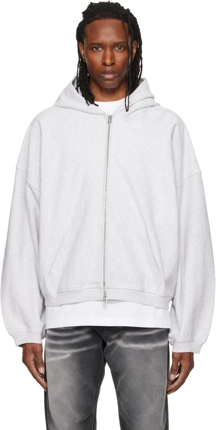 Мужское худи Alexander Wang с кристаллами, серое