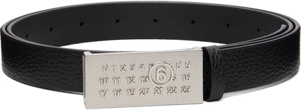 Мужской кожаный ремень MM6 Maison Margiela Numeric, черный