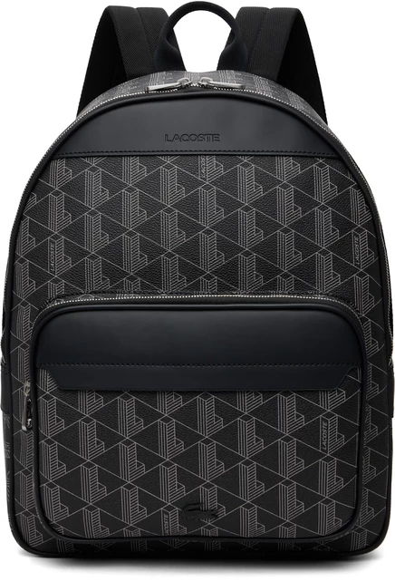 Мужской рюкзак Lacoste The Blend с монограммой, черно-серый