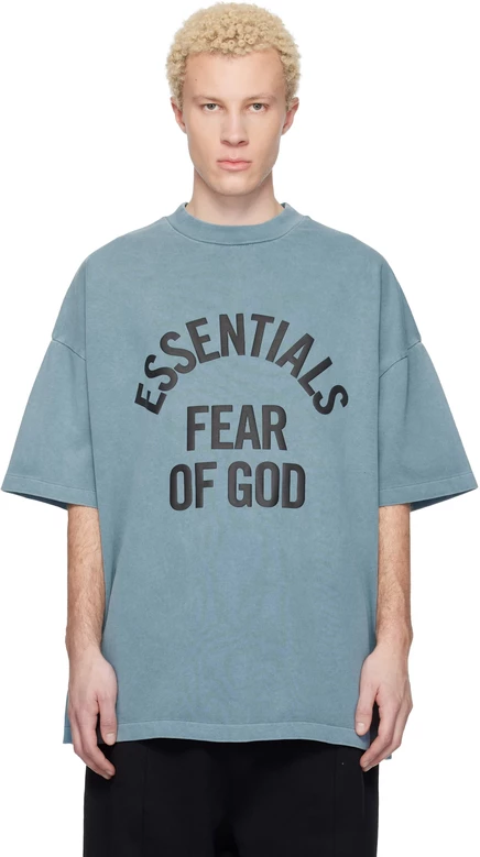 Мужская футболка Fear of God ESSENTIALS Campus 90s, синяя