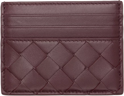 Женское портмоне для карт Bottega Veneta Intrecciato, бордовое