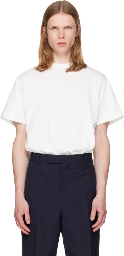 Мужские футболки Jil Sander, 3 шт., с круглым воротом, белые