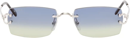 Женские очки Cartier Classic C, серебристые/синие
