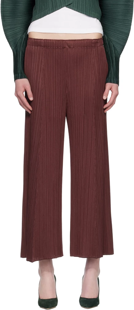 Женские брюки Pleats Please Issey Miyake, коричневые