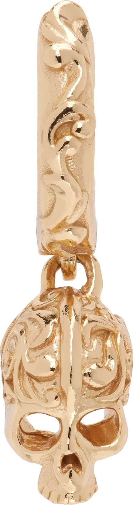Мужская серьга Emanuele Bicocchi Gold Skull, золотистая