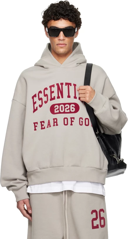 Мужское худи Fear Of God Essentials Holiday Classic, дымчато-серое