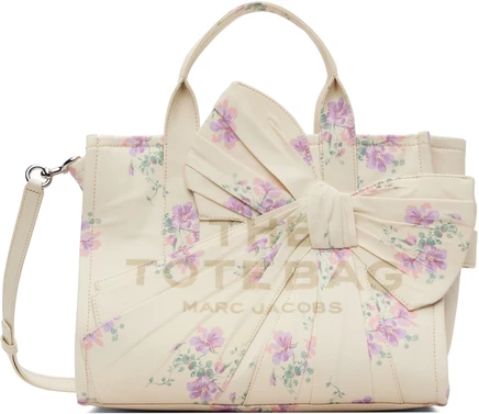 Женская сумка-тоут Marc Jacobs The Bow, кремовая с цветами