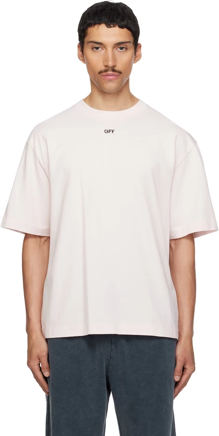Мужская футболка Off-White Rubbed Paint Arrow, розовая