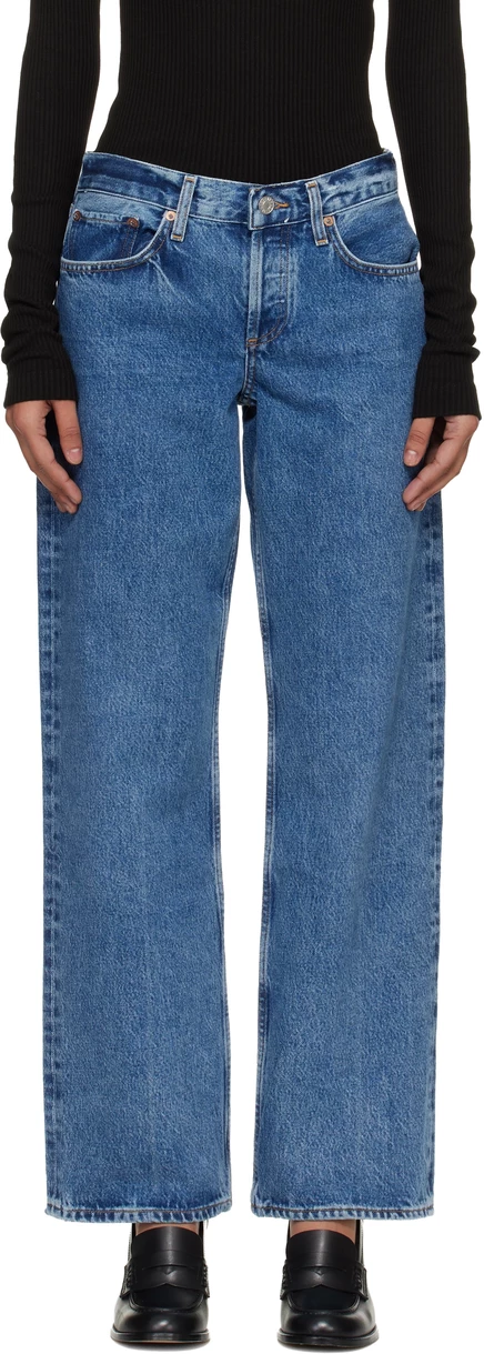 Женские свободные джинсы AGOLDE Low Rise, синие