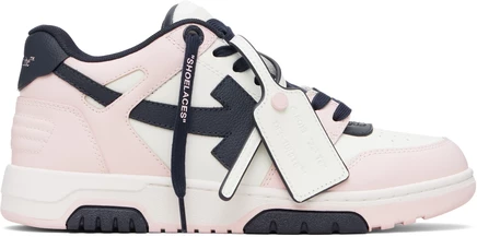 Мужские низкие кеды Off-White Out Of Office из телячьей кожи, розово-синие