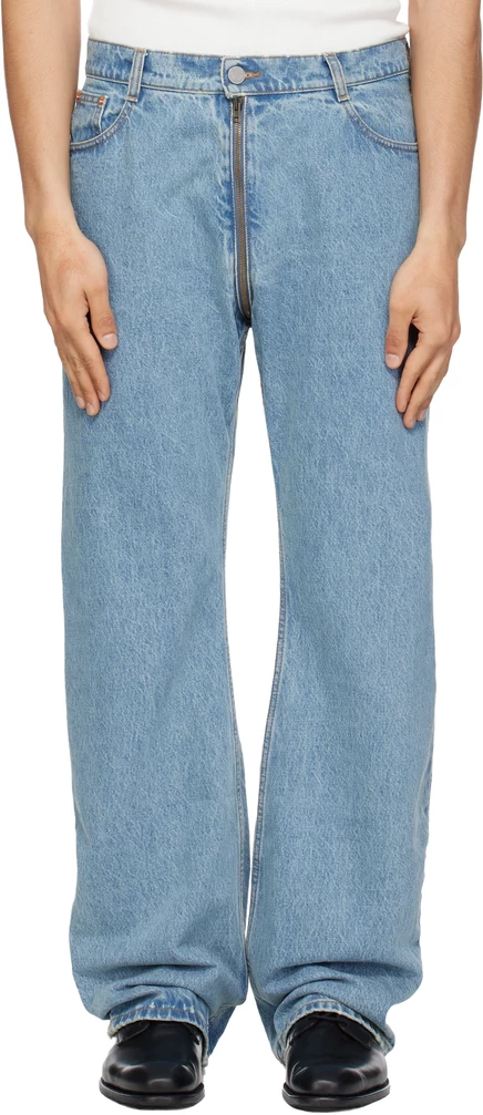 Мужские джинсы VETEMENTS O-Leg, средне-синие