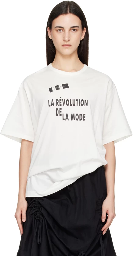 Женская футболка Yohji Yamamoto La Révolution, молочная