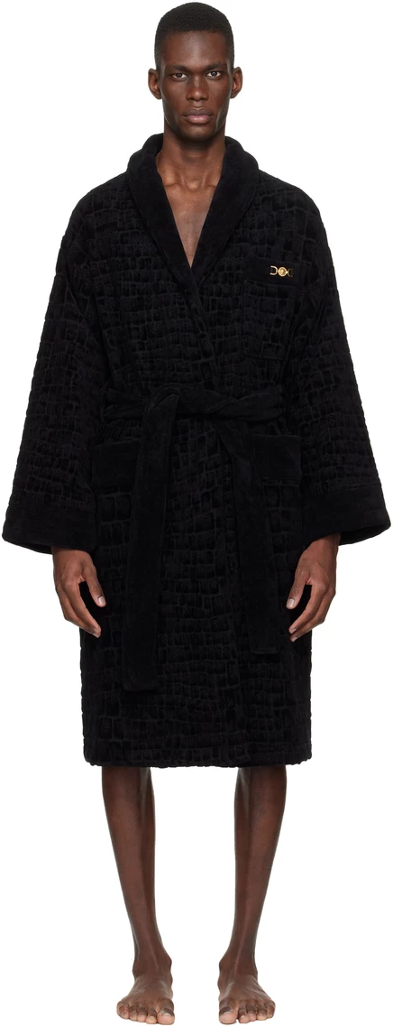 Мужской халат Versace Black Icon, черный