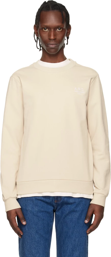 Мужской свитшот A.P.C. Standard «Rue Madame», бежево-белый