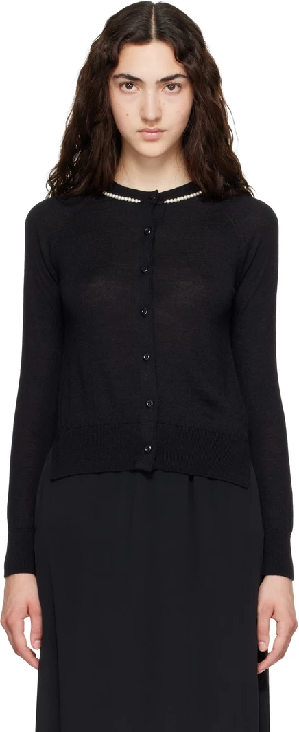 Женский кардиган Simone Rocha Merino, черный/жемчужный