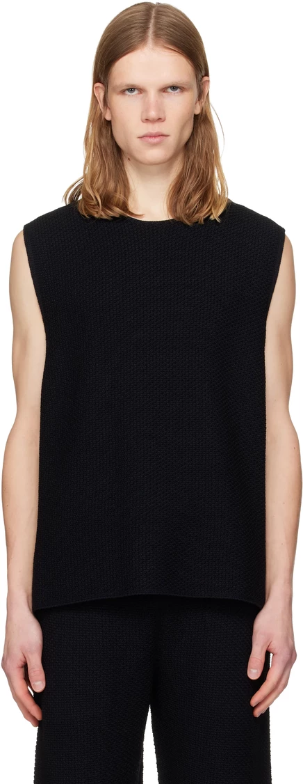 Мужской вязаный жилет Homme Plissé Issey Miyake, черный