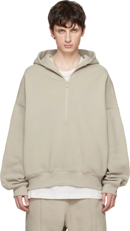 Мужское худи Fear of God Essentials Property, серо-бежевое