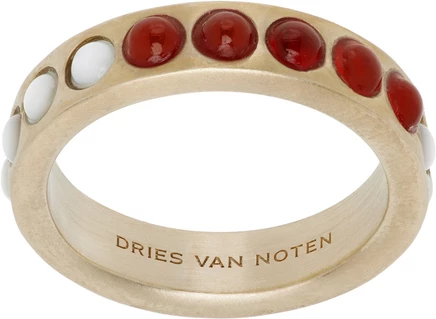 Мужское кольцо Dries Van Noten с камнем, цвета айвори