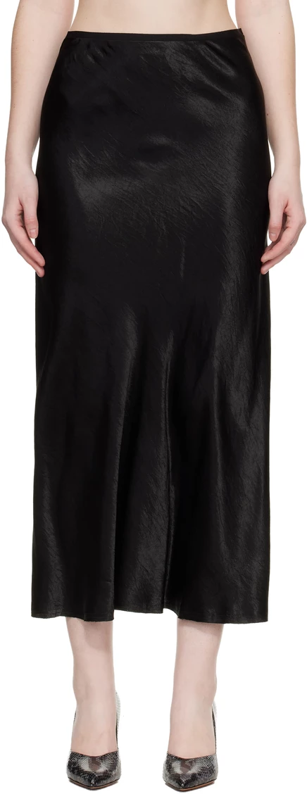 Женская атласная юбка Maison Margiela миди, черная