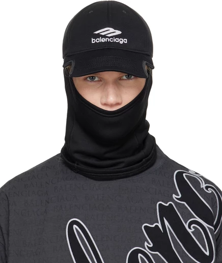 Мужская кепка Balenciaga с защитой шеи, черная