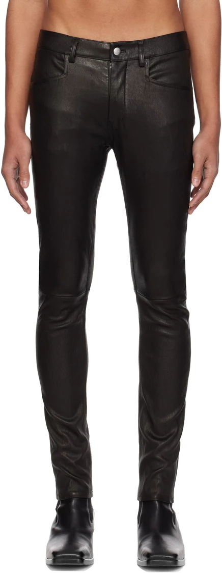 Мужские кожаные брюки Rick Owens Temple Tyrone, черные