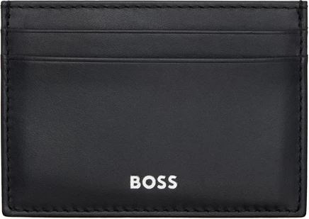 Мужской кожаный кардхолдер BOSS, черный