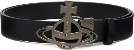 Мужской ремень Vivienne Westwood Black Line Orb, черный
