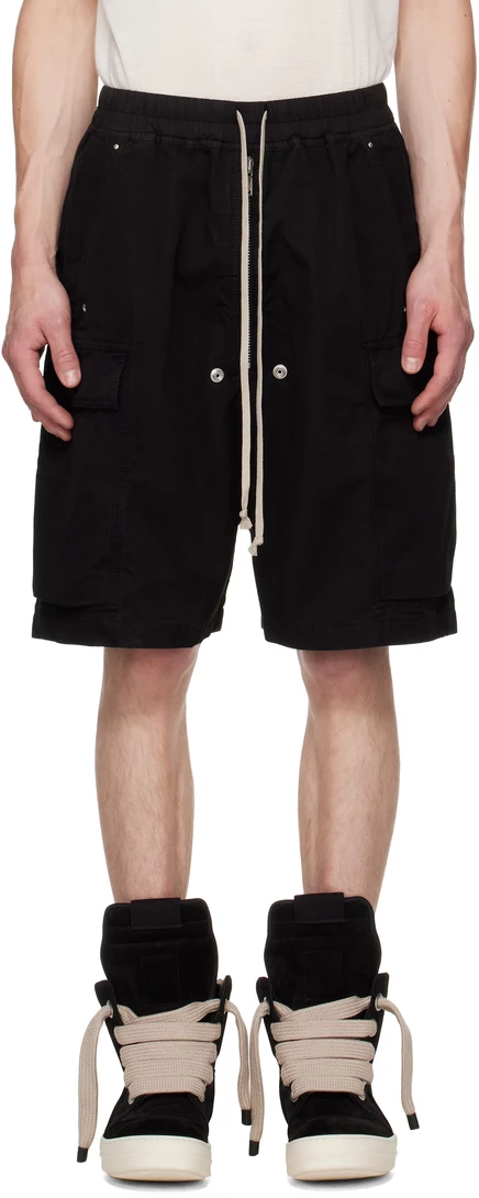 Мужские каргошорты Rick Owens Cargobela, черные